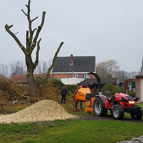 bewerkte boom en tractor Groenland